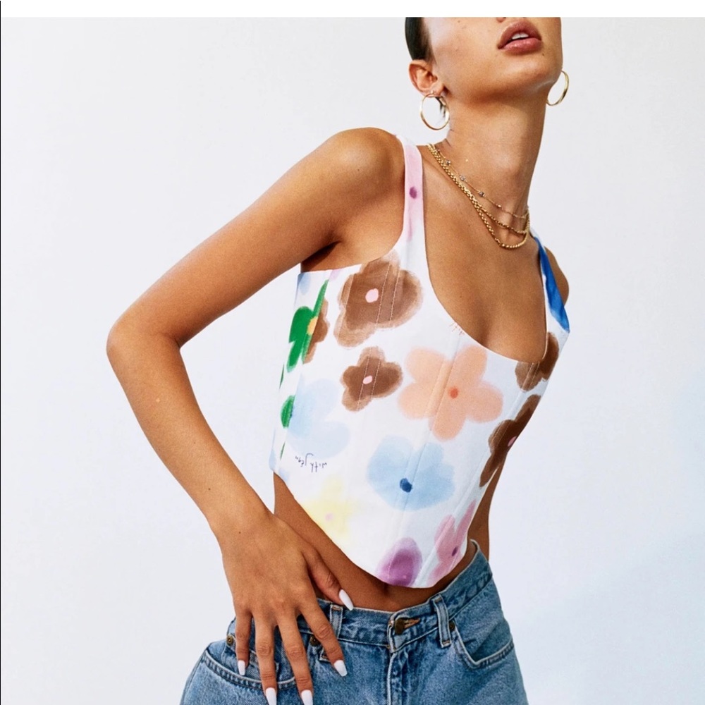 With Jéan floral cindy corset top size medium